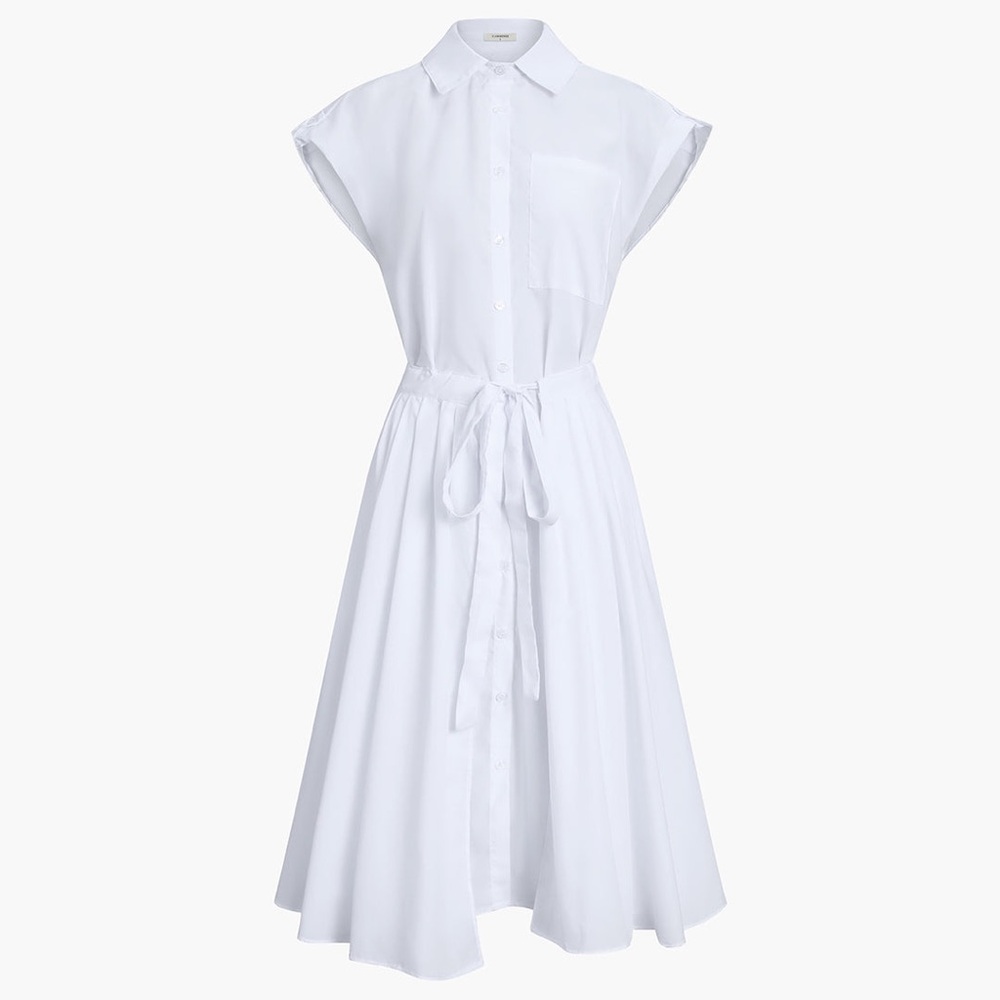 ZARA ~ Cotton Blends Sleeveless Split Midi Dress - Picture 5 of 10